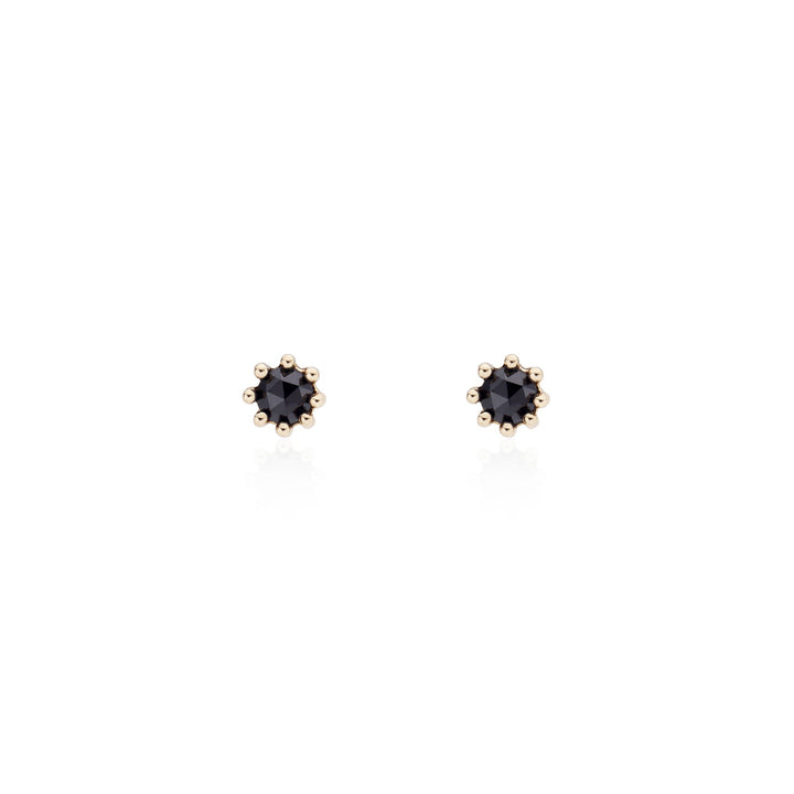 Octa Round Black Studs