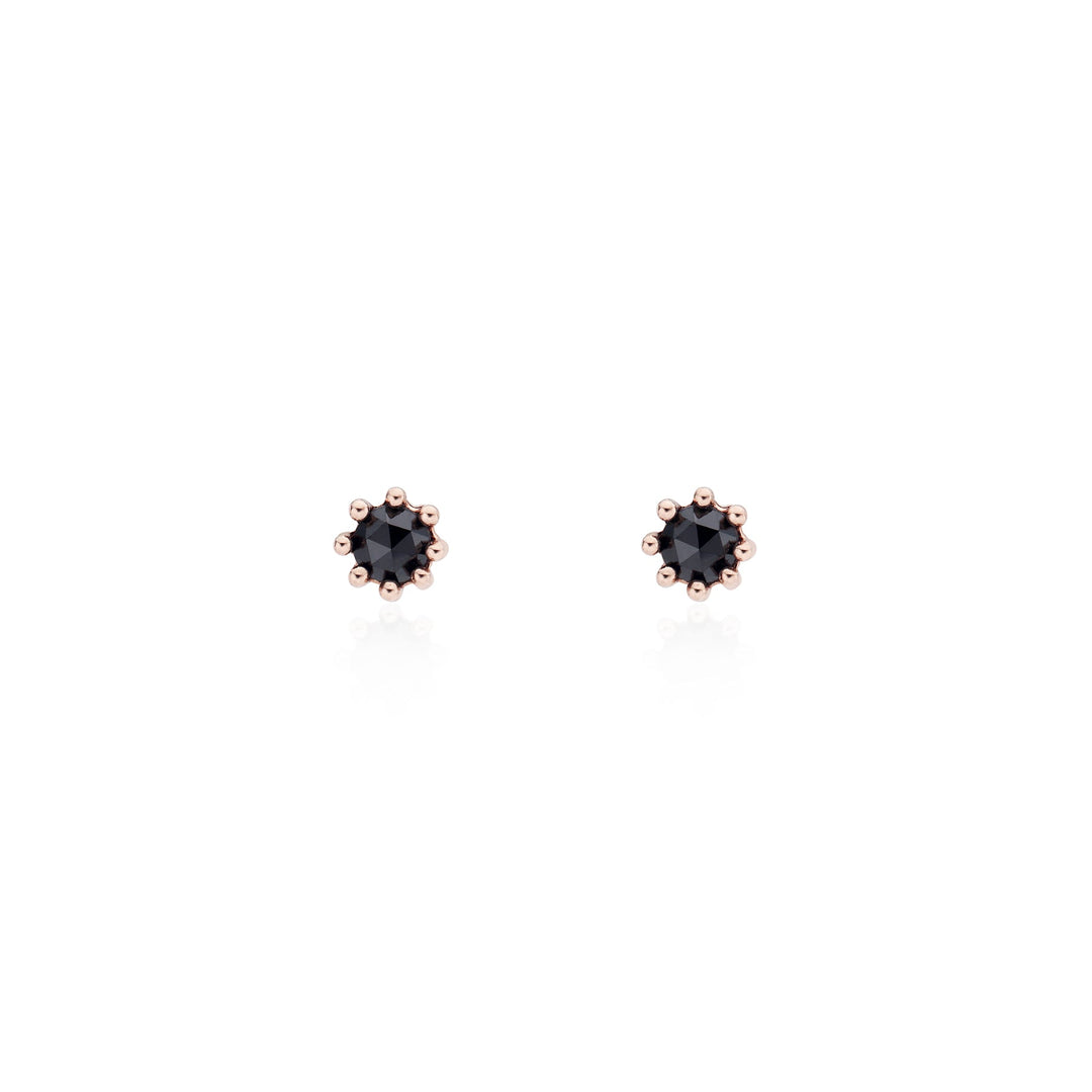 Octa Round Black Studs