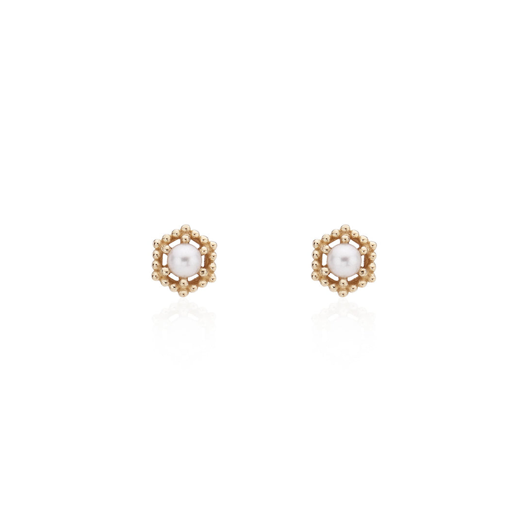 Hexa Round Sea Pearl Studs