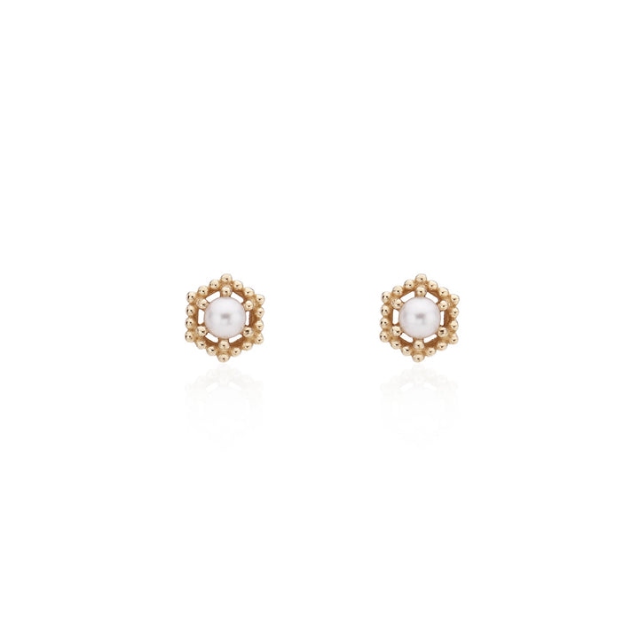 Hexa Round Sea Pearl Studs