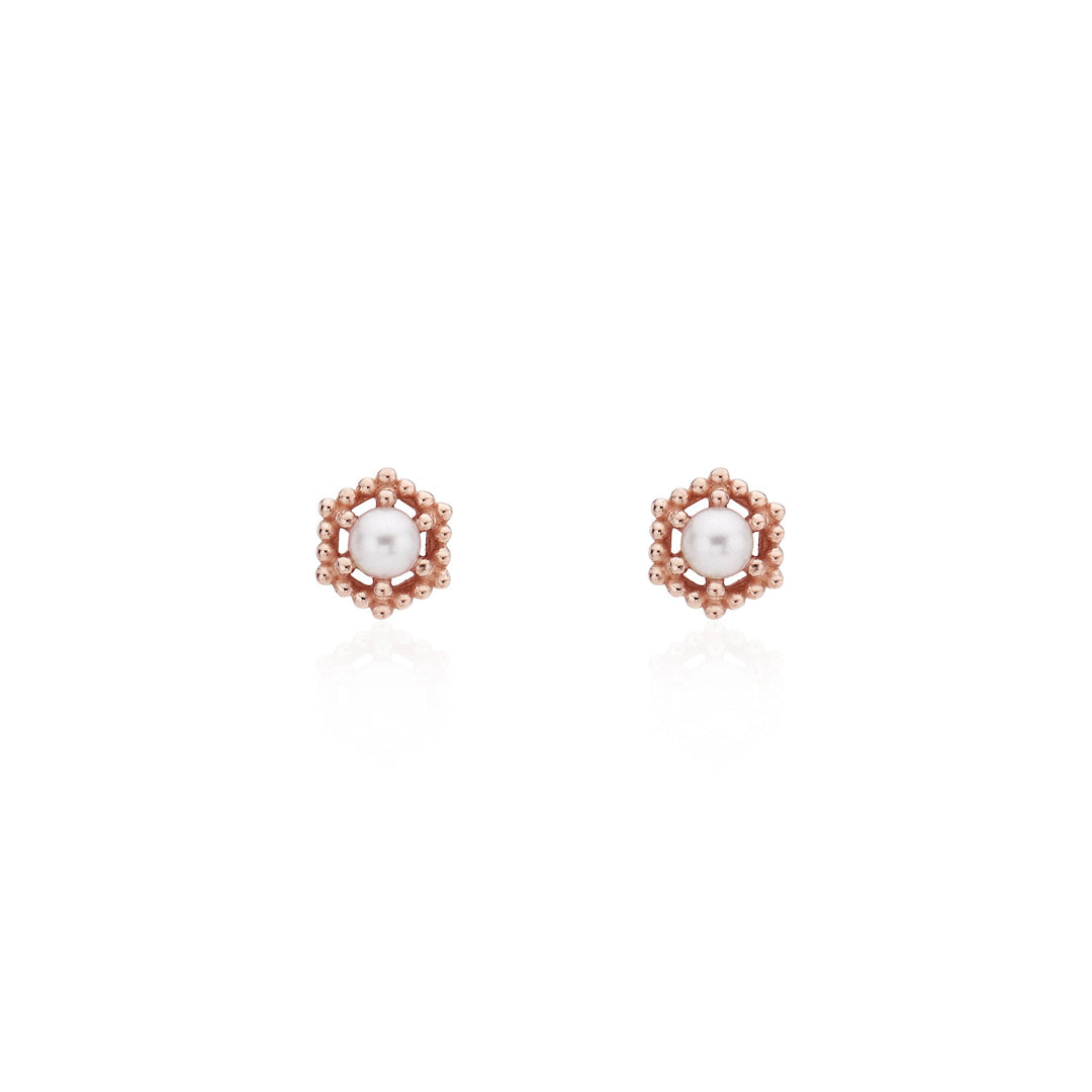 Hexa Round Sea Pearl Studs