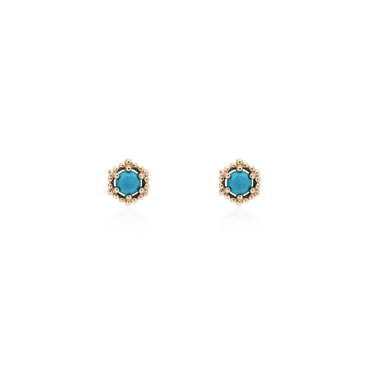 Hexa Round Turquoise Studs