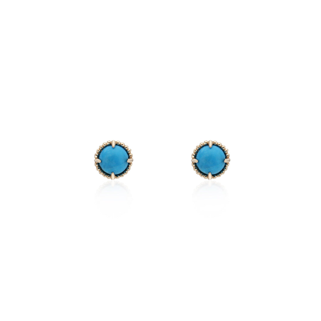 Hemi Sphere Turquoise Studs