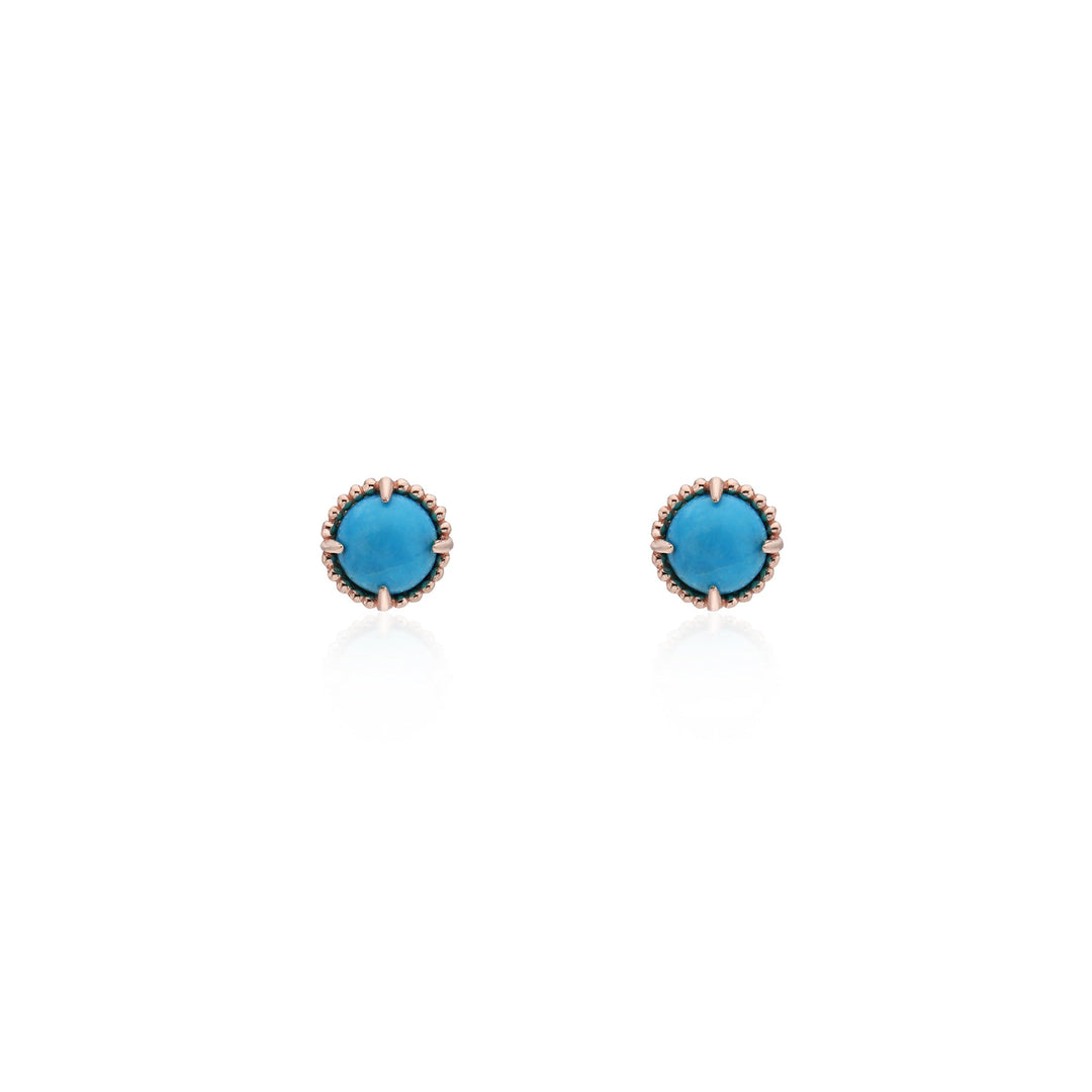 Hemi Sphere Turquoise Studs