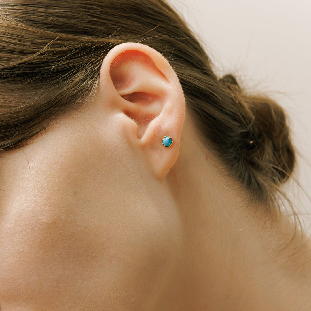 Hemi Sphere Turquoise Studs