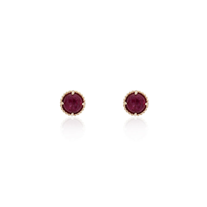 Hemi Sphere Carnelian Studs