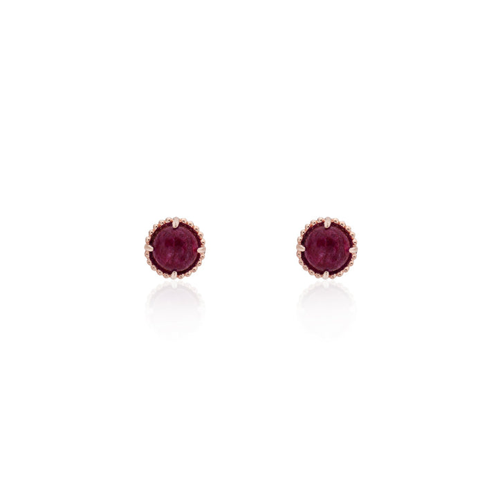 Hemi Sphere Carnelian Studs