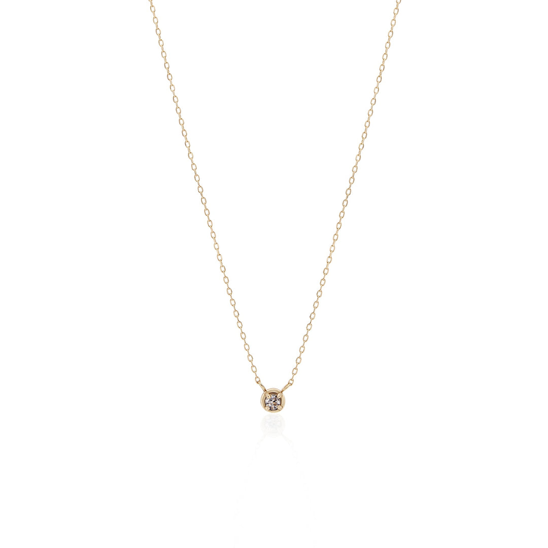 White Diamond Bezel Necklace