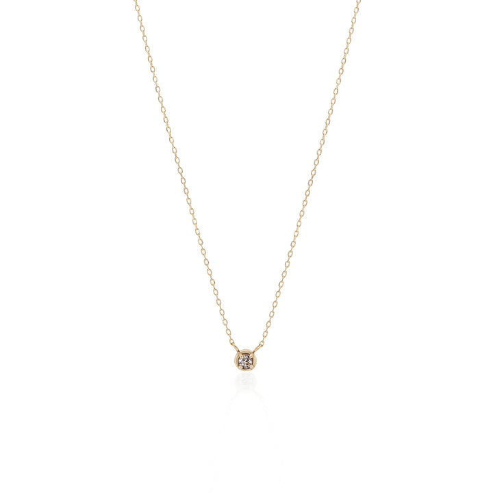 White Diamond Bezel Necklace