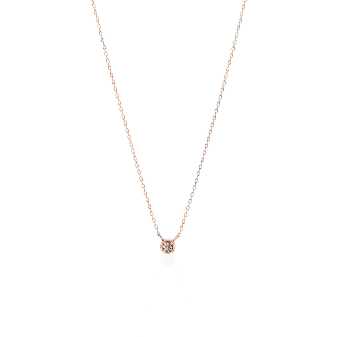 White Diamond Bezel Necklace