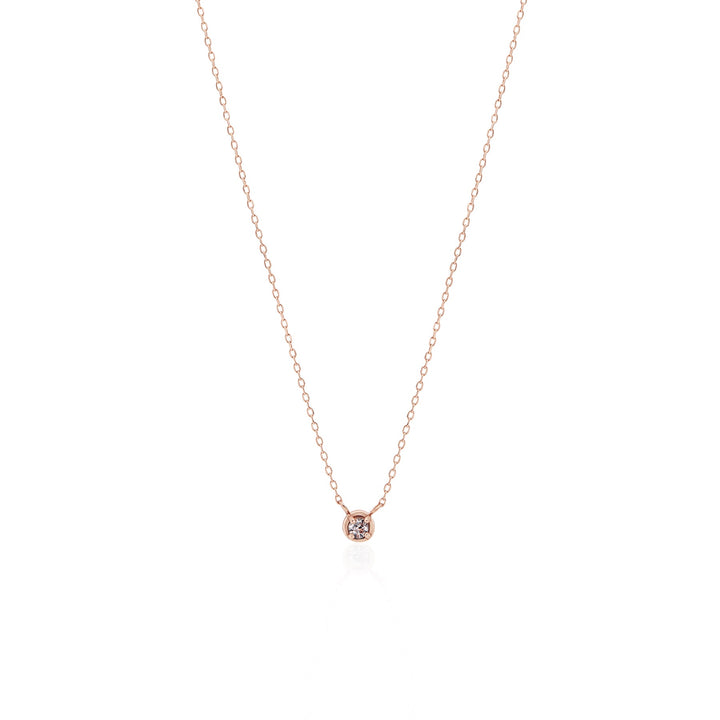 White Diamond Bezel Necklace