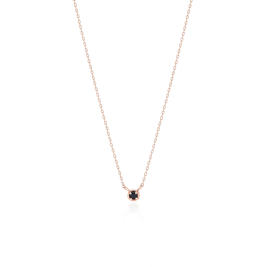 Black Diamond Bezel Necklace