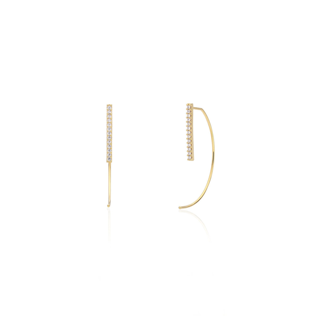 Dainty Glitz Bar Threader Earrings