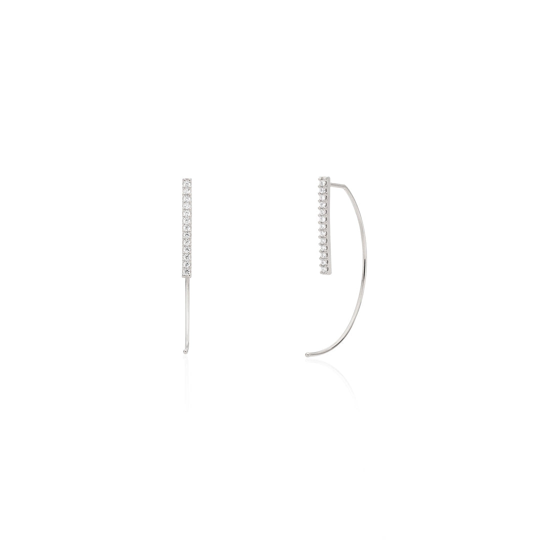 Dainty Glitz Bar Threader Earrings