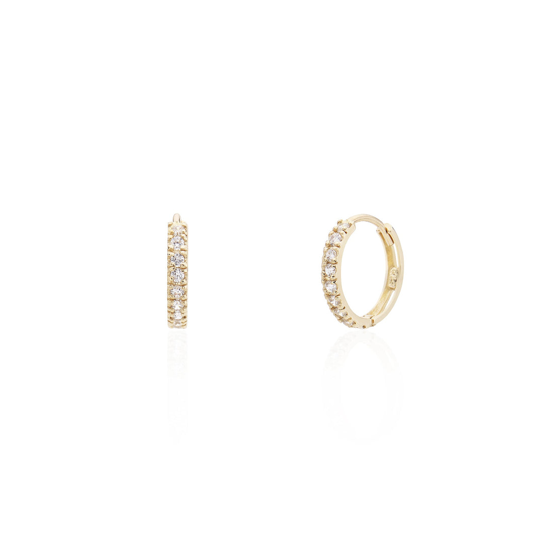 Pavé Diamond Huggie Hoops