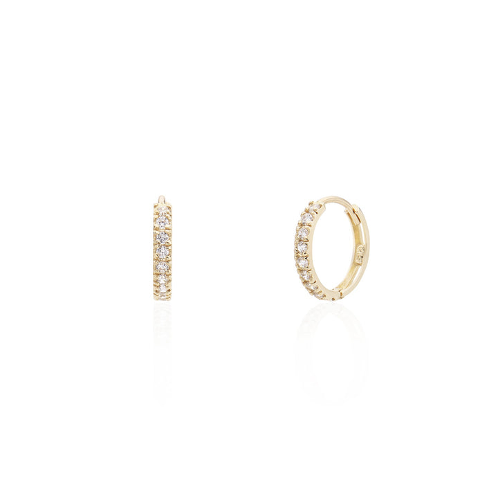 Pavé Shiny Huggie Hoops