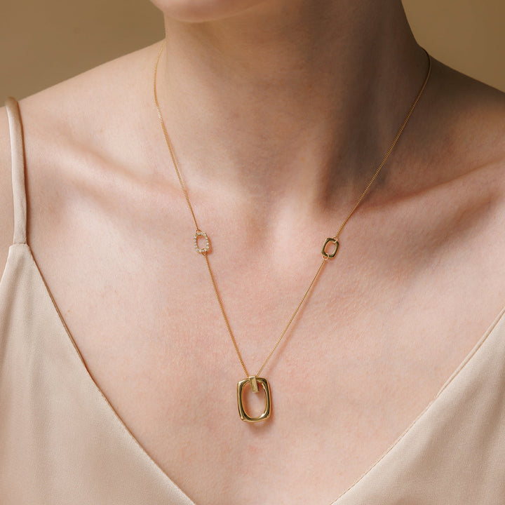 Sleek Frame Pendant Necklace