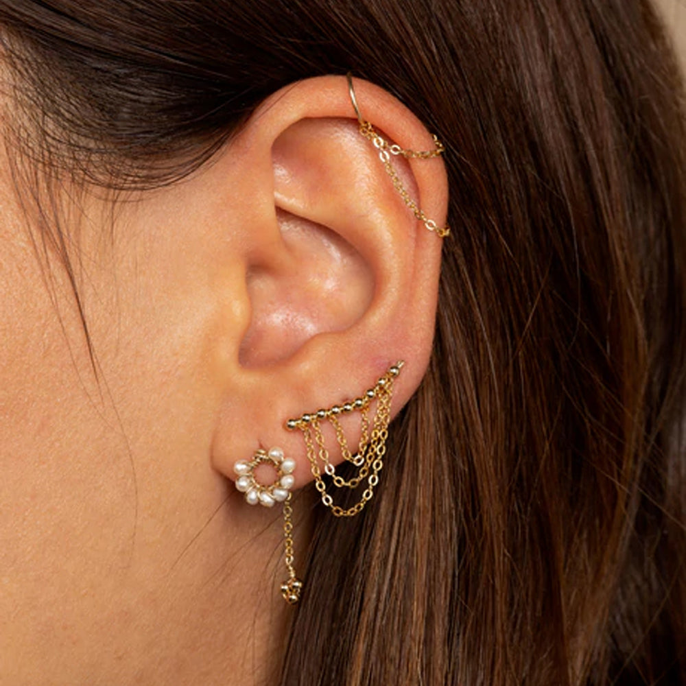 Triple Chain Ear Climber