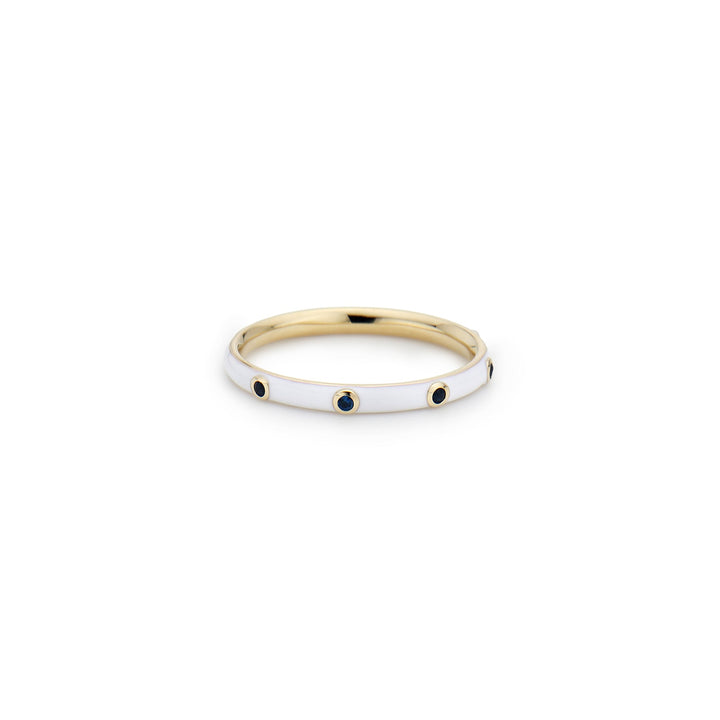 Diamond White Enamel Stack Ring