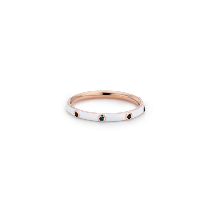 Diamond White Enamel Stack Ring