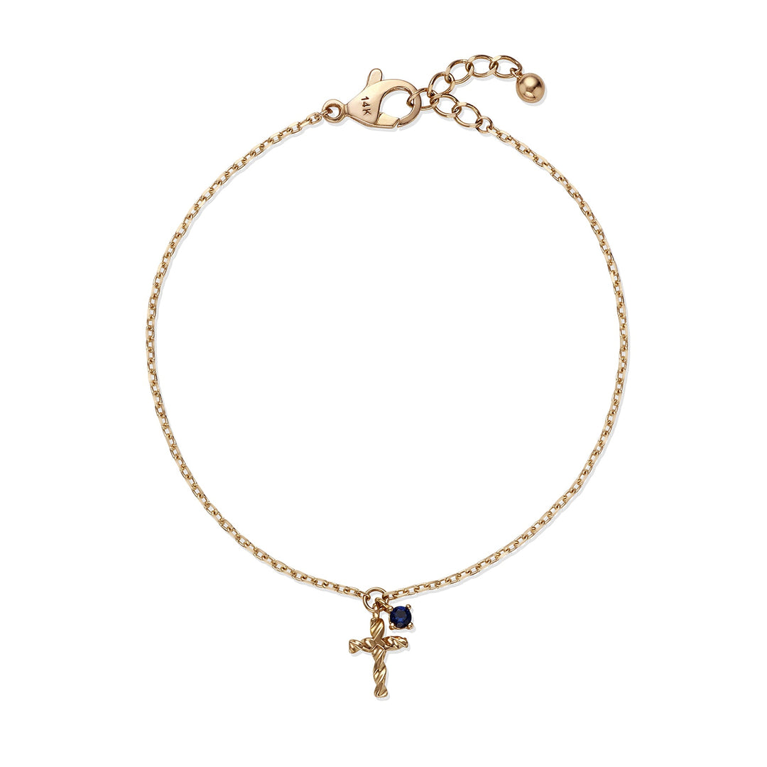 Diamond Cross Charm Bracelet