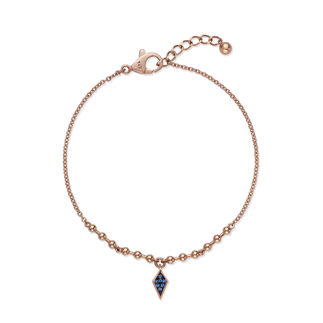 Blue Diamond Rhombus Charm Bracelet