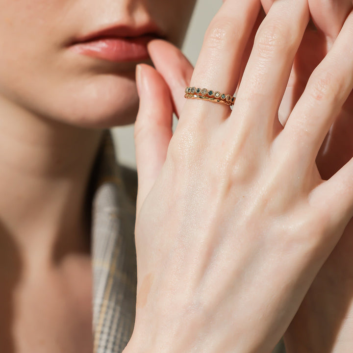 Blue Diamond Circle Ring