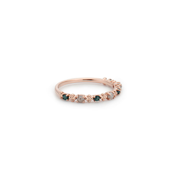 Duo Color Diamond Circle Ring