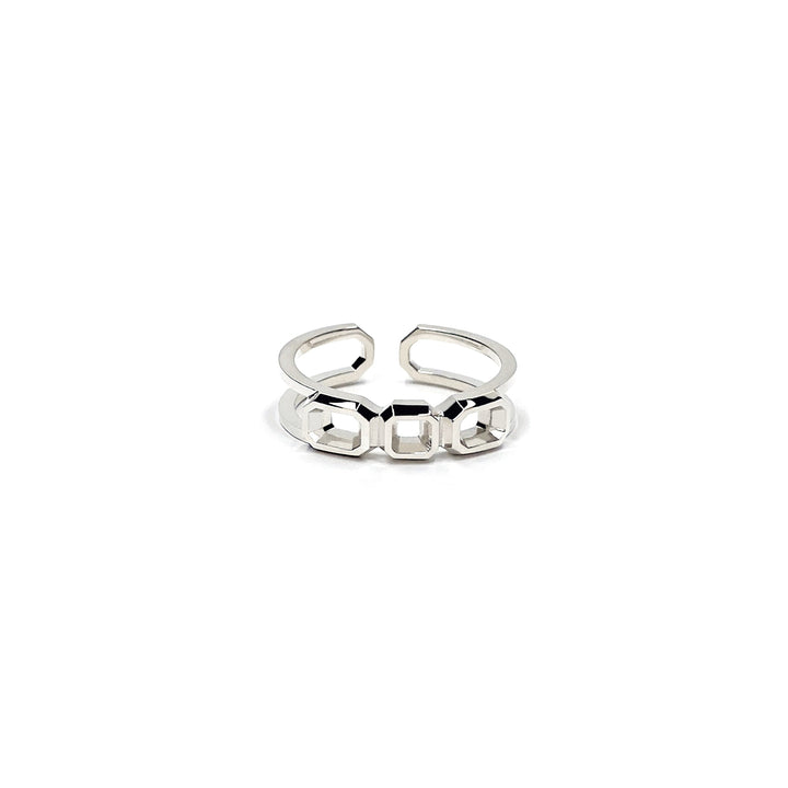 Interlocking Triple Octagon Thin Ring