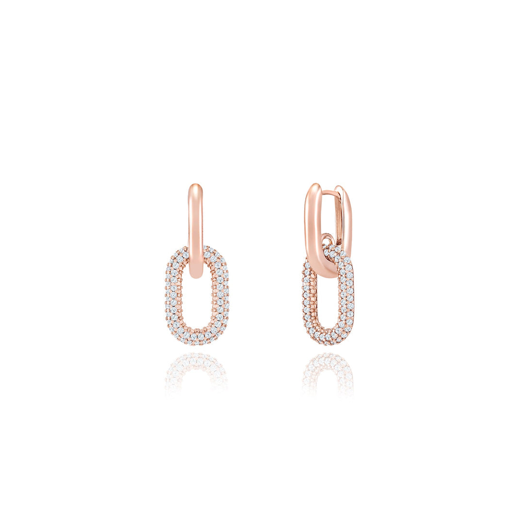 Pave Chain Drop Earrings