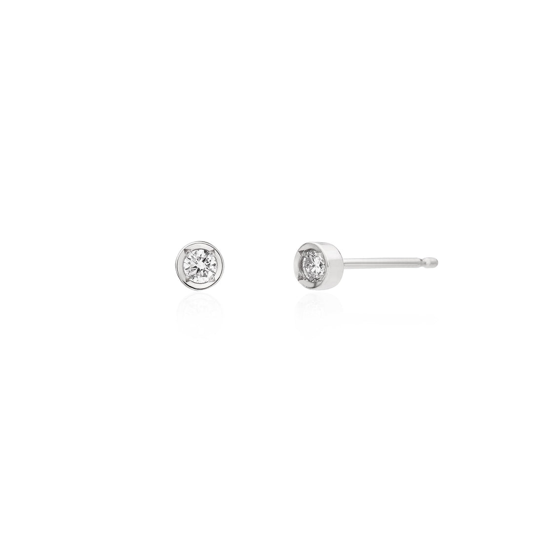 Simple Bezel Diamond Studs