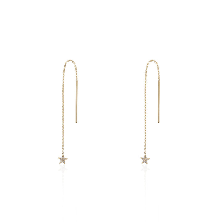 Diamond Star Threader Earrings