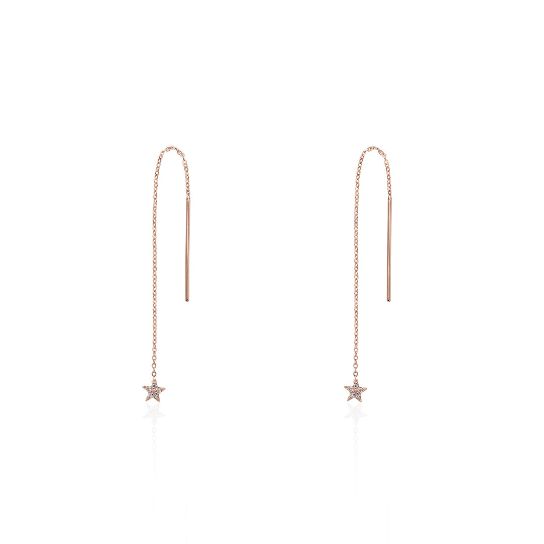 Diamond Star Threader Earrings