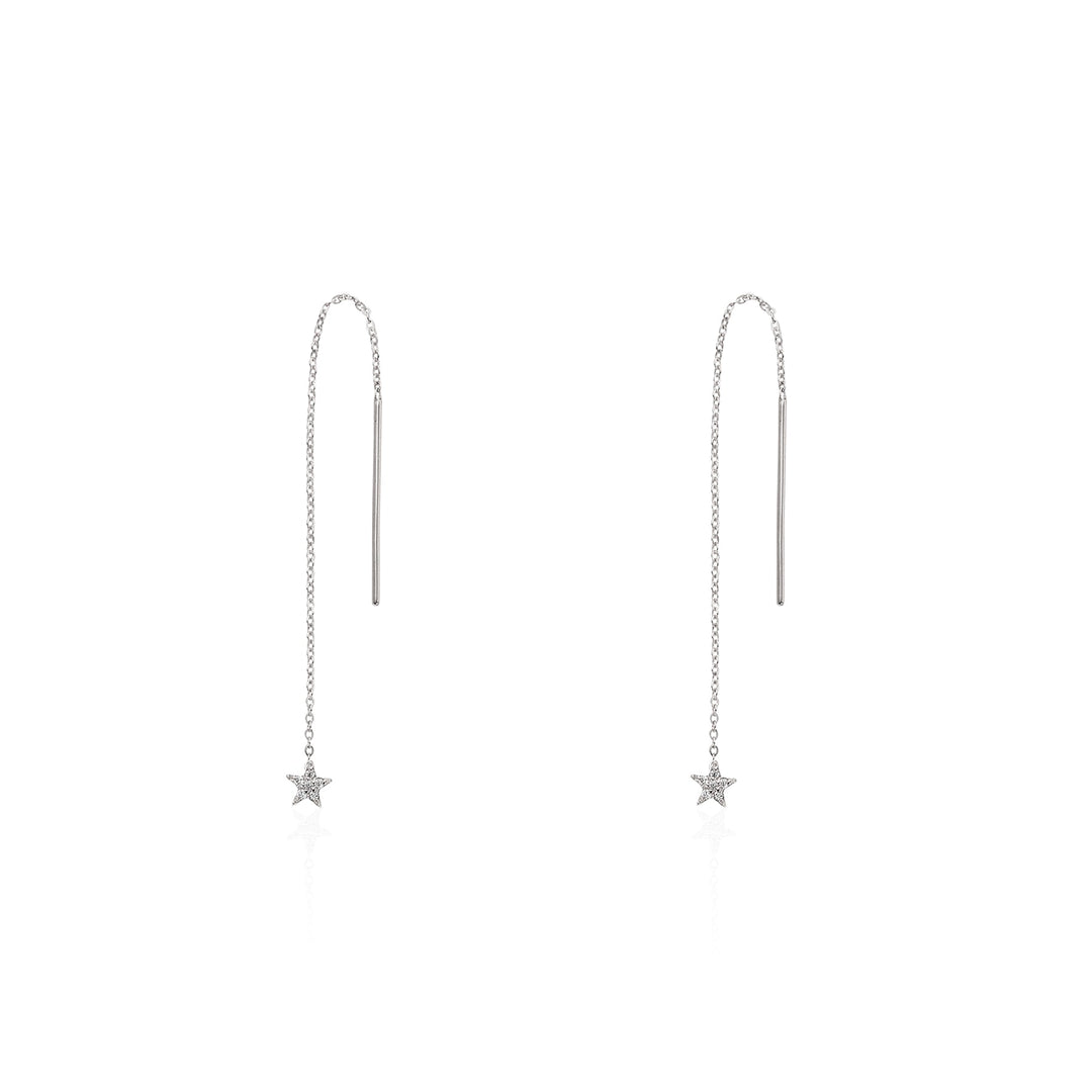 Diamond Star Threader Earrings