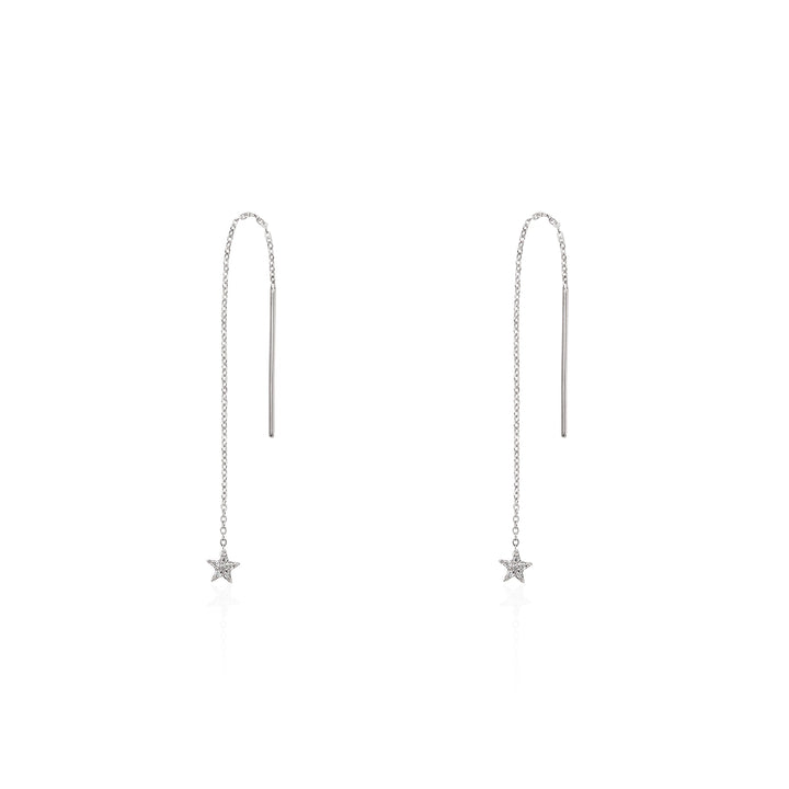 Diamond Star Threader Earrings