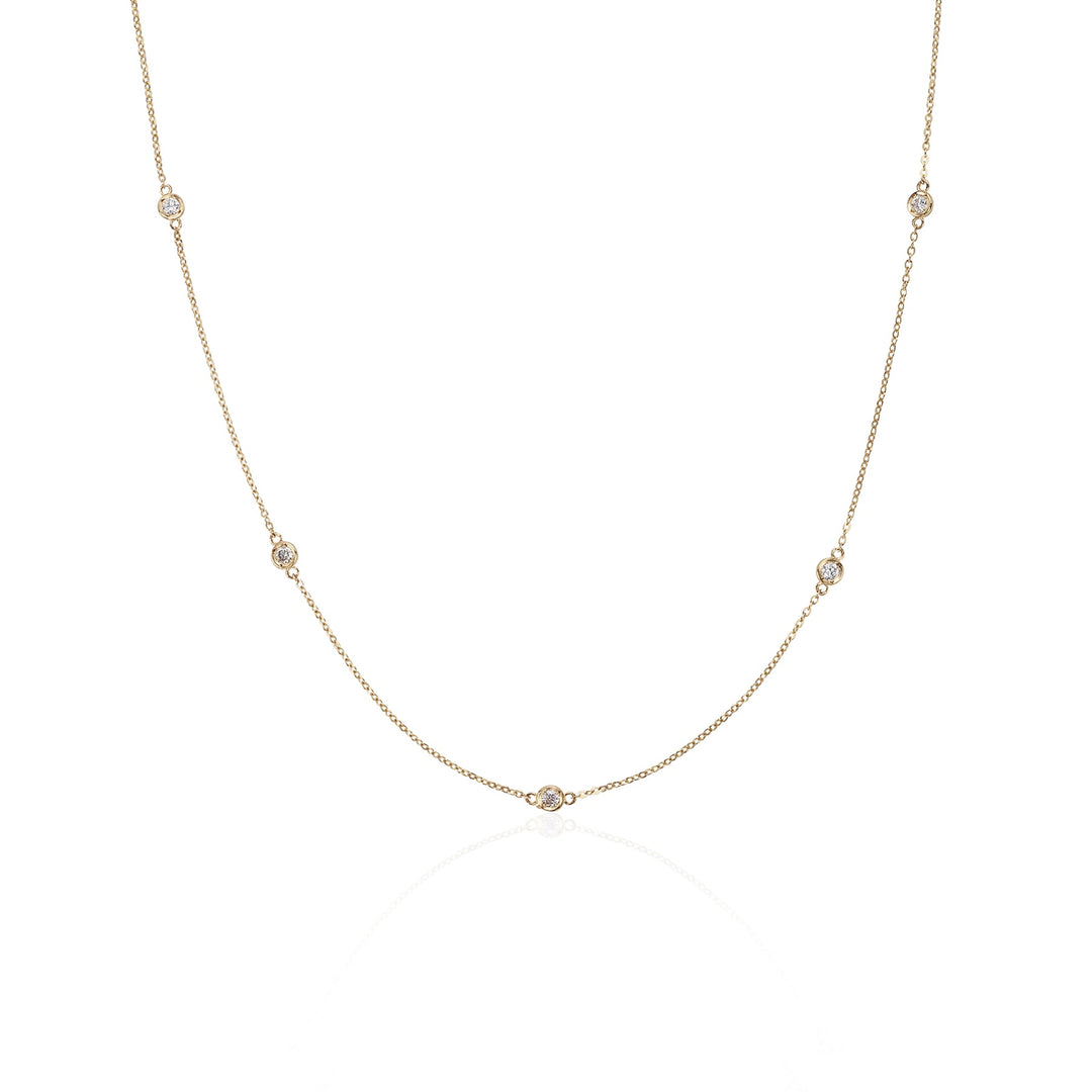 Multiple Bezel Diamond Necklace