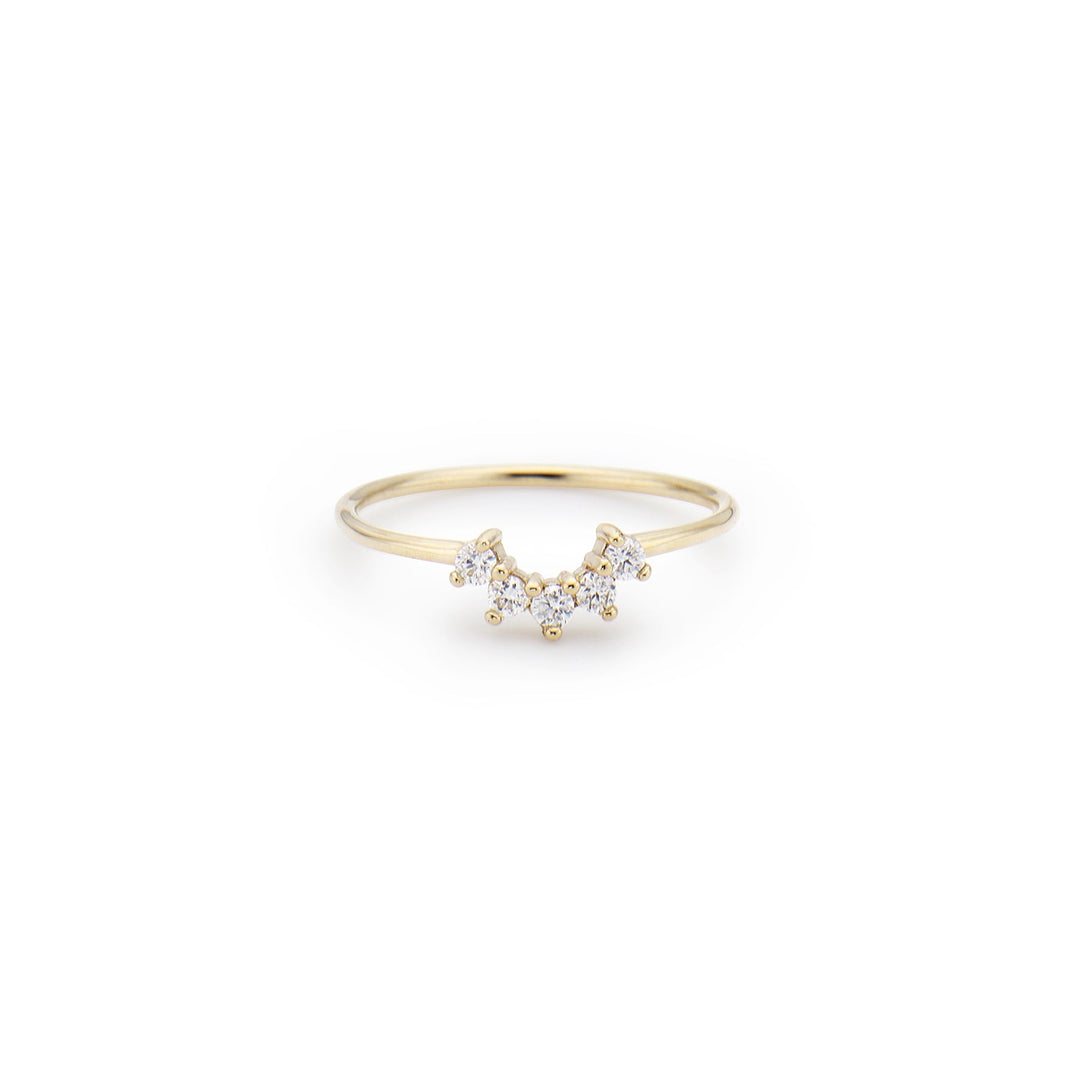 Triple Diamond Point Ring