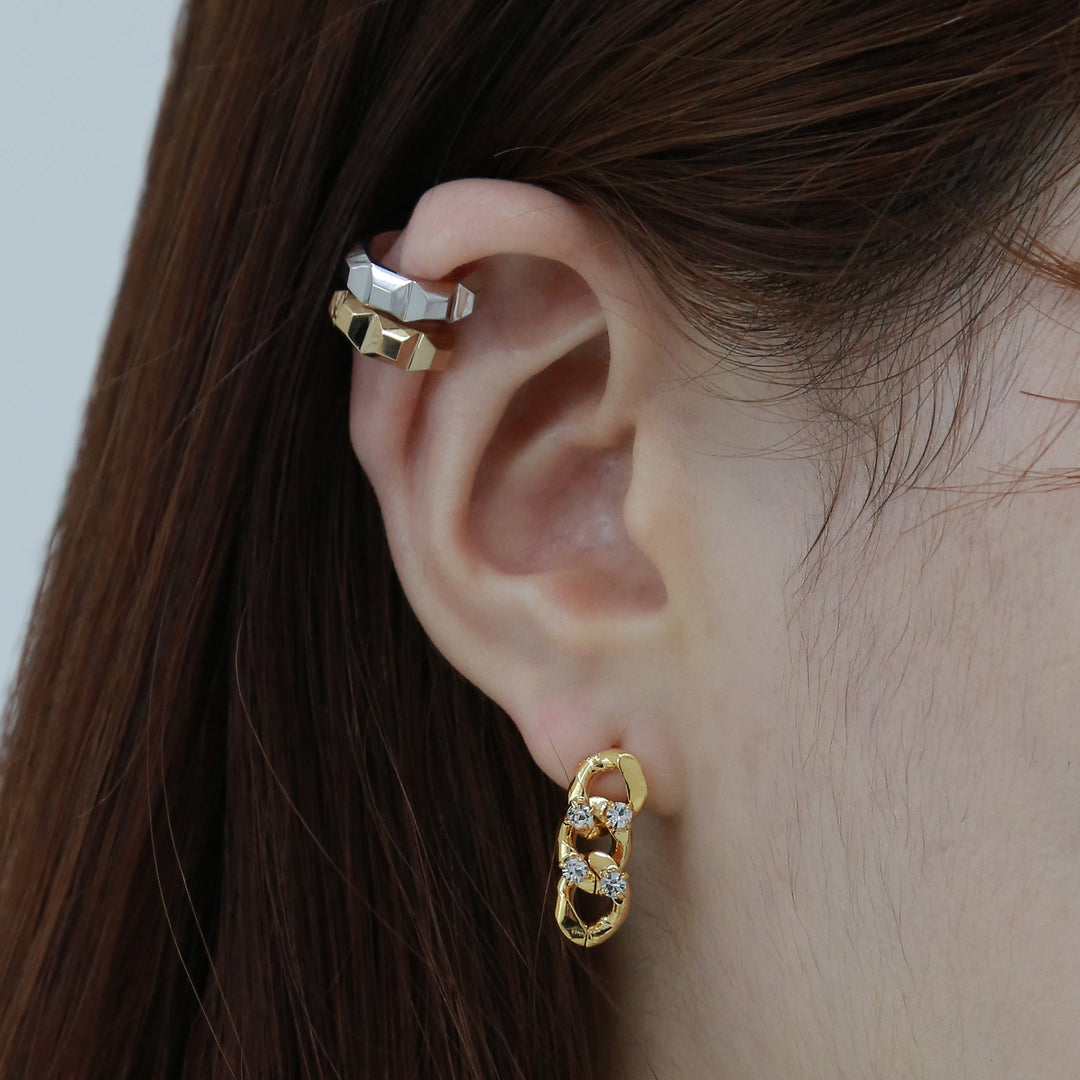 Square Pyramid Ear Cuff