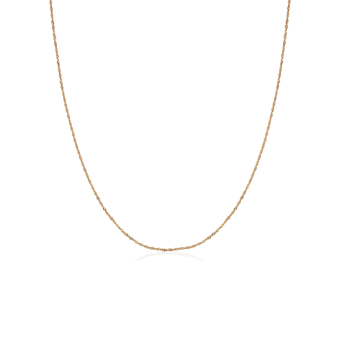 Twist Link Solid Gold Chain Necklace