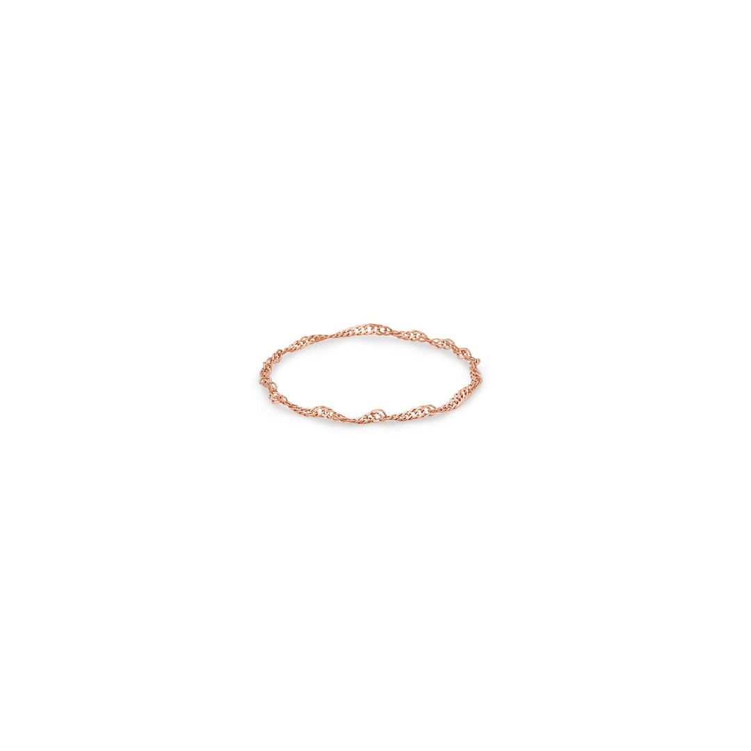 Twist Solid Gold Chain Ring