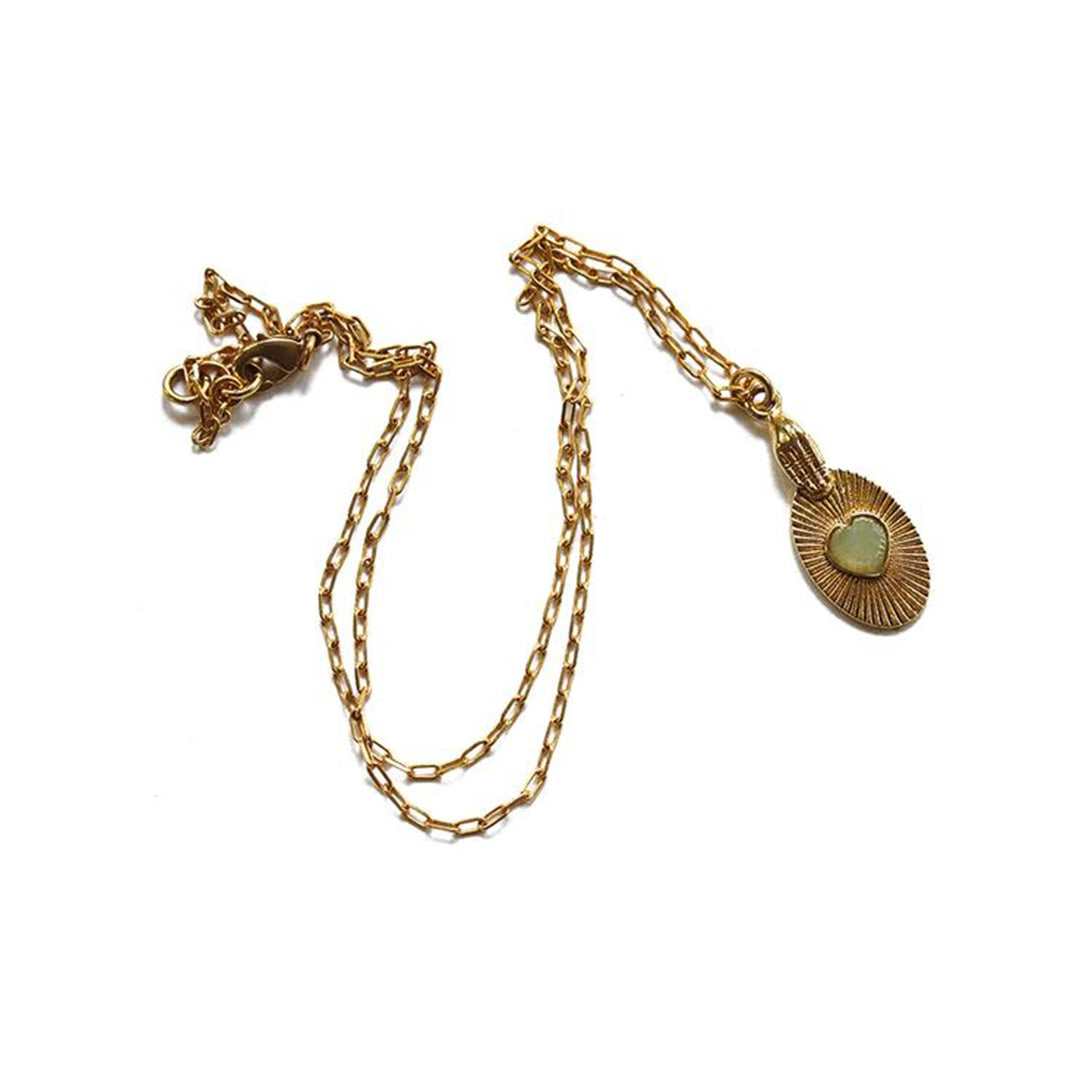 Sacha Hand Heart Stone Necklace